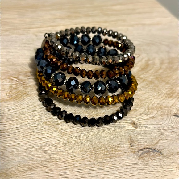 Multi Jeweled bangle bracelet - Picture 4 of 15